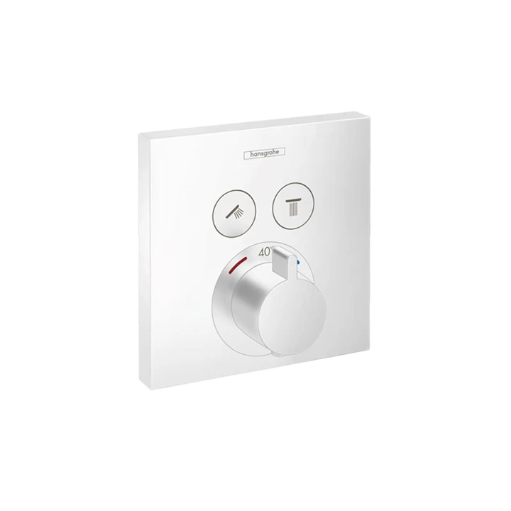 Hansgrohe ShowerSelect falsík alatti termosztát 2 fogyasztóhoz, matt fehér 15763700
